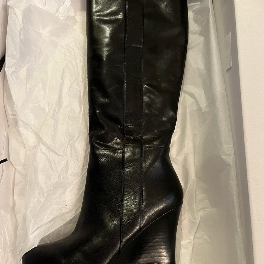 Nine West | Oran Tall Leather Boot Black 8 M
